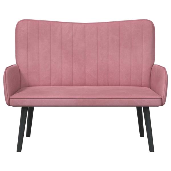 Grote foto vidaxl twee persoons sofa roze 115 x 61 x 87 cm fluweel huis en inrichting bankstellen