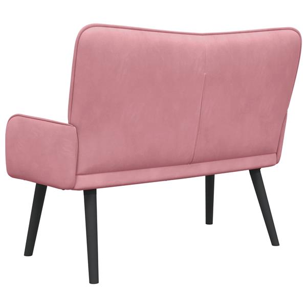 Grote foto vidaxl twee persoons sofa roze 115 x 61 x 87 cm fluweel huis en inrichting bankstellen