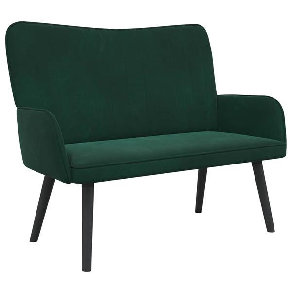 Grote foto vidaxl twee persoons sofa donkergroen 115 x 61 x 87 cm fluweel huis en inrichting bankstellen