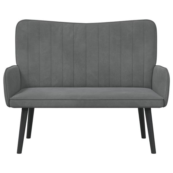 Grote foto vidaxl twee persoons sofa donkergrijs 115 x 61 x 87 cm fluweel huis en inrichting bankstellen