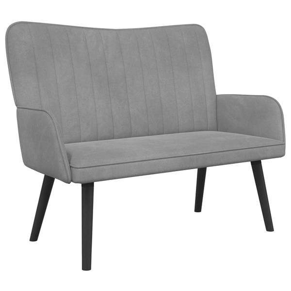 Grote foto vidaxl twee persoons sofa lichtgrijs 115 x 61 x 87 cm fluweel huis en inrichting bankstellen