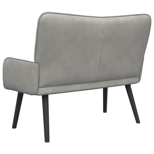 Grote foto vidaxl twee persoons sofa lichtgrijs 115 x 61 x 87 cm fluweel huis en inrichting bankstellen