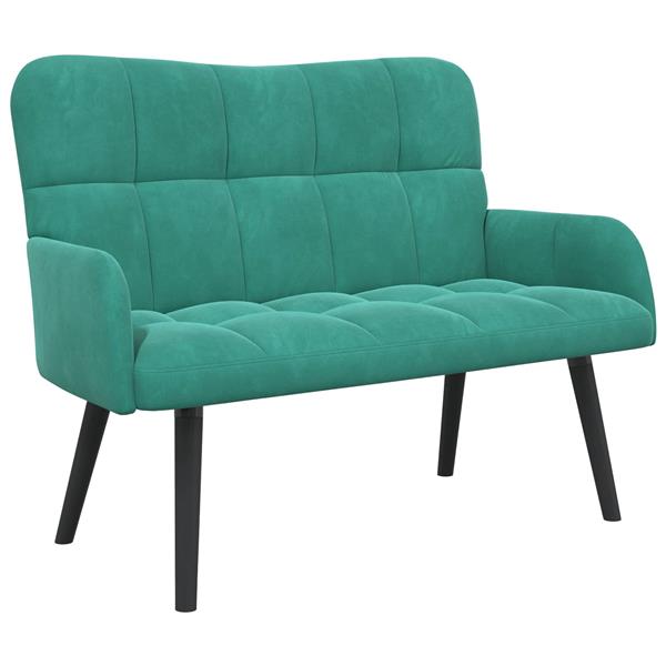 Grote foto vidaxl twee persoons sofa turquoise 115 x 61 x 87 cm fluweel huis en inrichting bankstellen