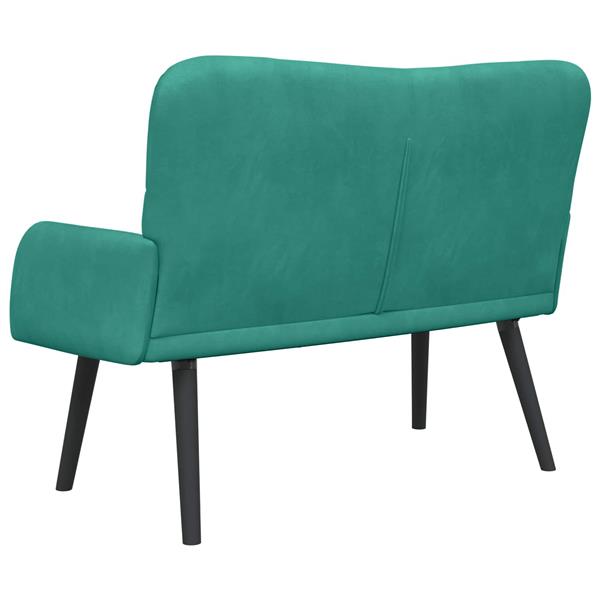 Grote foto vidaxl twee persoons sofa turquoise 115 x 61 x 87 cm fluweel huis en inrichting bankstellen