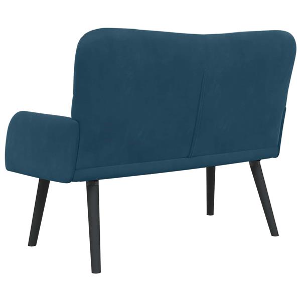 Grote foto vidaxl twee persoons sofa blauw 115 x 61 x 87 cm fluweel huis en inrichting bankstellen