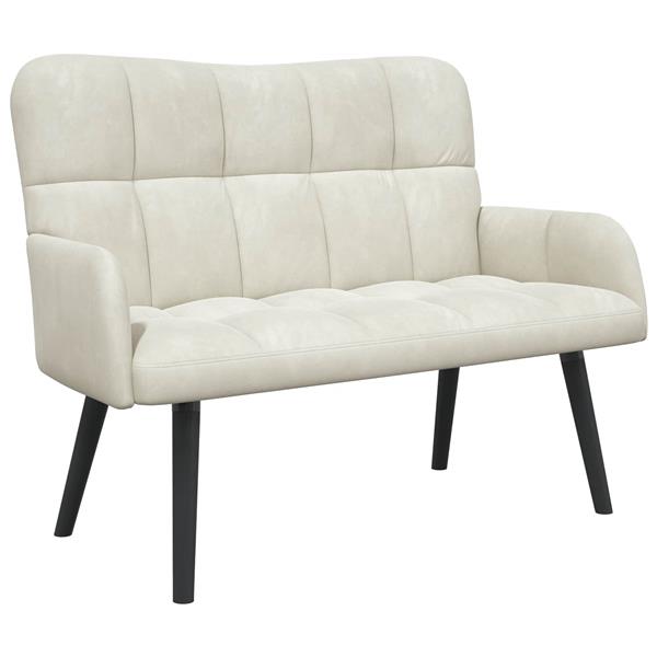 Grote foto vidaxl twee persoons sofa cr me 115 x 61 x 87 cm fluweel huis en inrichting bankstellen