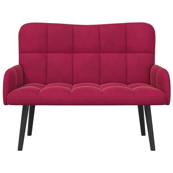 Grote foto vidaxl twee persoons sofa wijnrood 115 x 61 x 87 cm fluweel huis en inrichting bankstellen