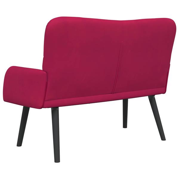 Grote foto vidaxl twee persoons sofa wijnrood 115 x 61 x 87 cm fluweel huis en inrichting bankstellen