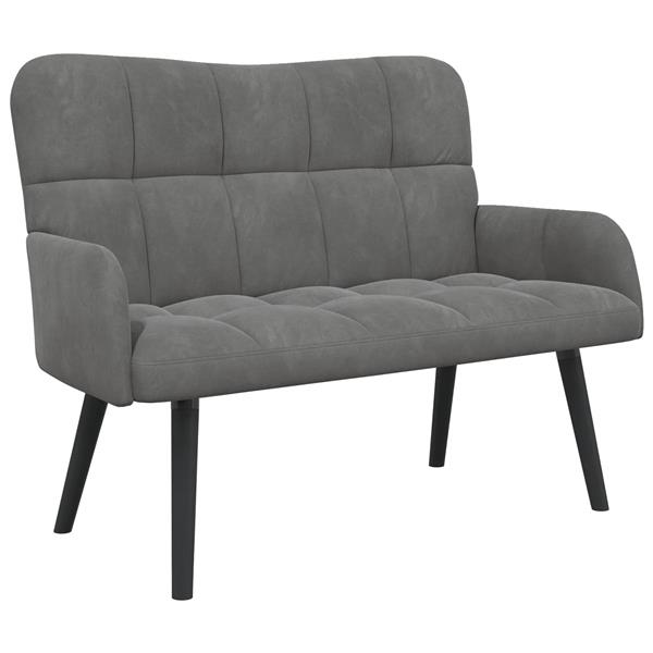 Grote foto vidaxl twee persoons sofa donkergrijs 115 x 61 x 87 cm fluweel huis en inrichting bankstellen