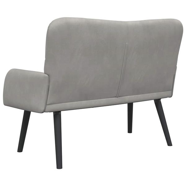 Grote foto vidaxl twee persoons sofa lichtgrijs 115 x 61 x 87 cm fluweel huis en inrichting bankstellen