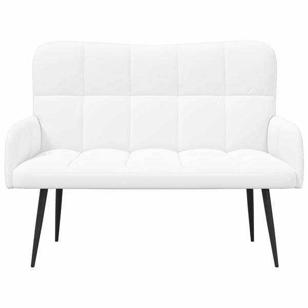 Grote foto vidaxl twee persoons sofa wit 115 x 61 x 87 cm stof huis en inrichting bankstellen
