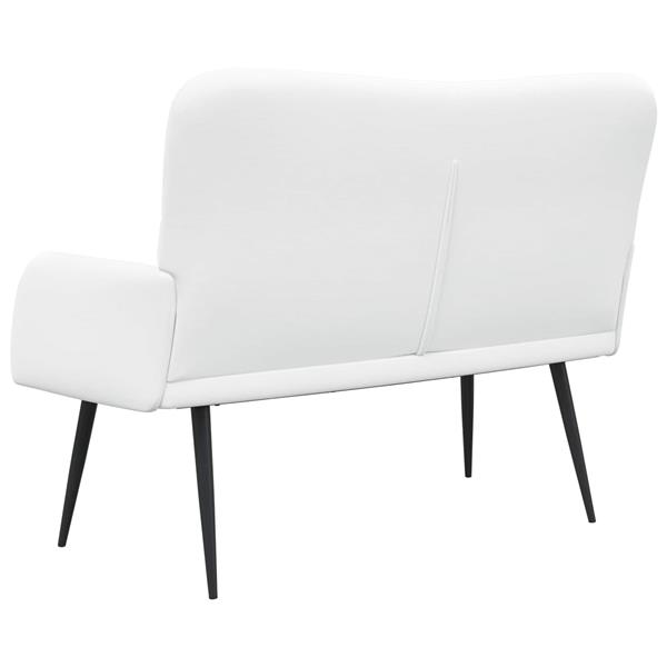 Grote foto vidaxl twee persoons sofa wit 115 x 61 x 87 cm stof huis en inrichting bankstellen