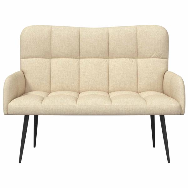 Grote foto vidaxl twee persoons sofa cr me 115 x 61 x 87 cm stof huis en inrichting bankstellen