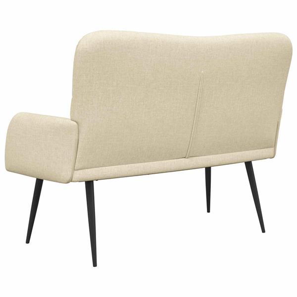 Grote foto vidaxl twee persoons sofa cr me 115 x 61 x 87 cm stof huis en inrichting bankstellen