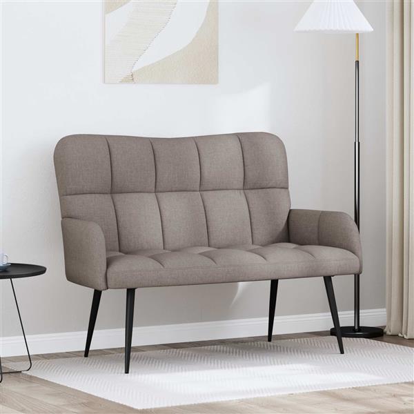 Grote foto vidaxl twee persoons sofa taupe 115 x 61 x 87 cm stof huis en inrichting bankstellen