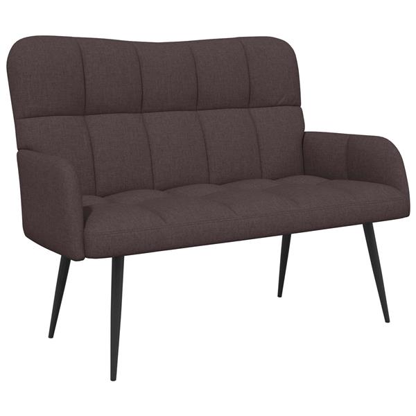 Grote foto vidaxl twee persoons sofa donkerbruin 115 x 61 x 87 cm stof huis en inrichting bankstellen