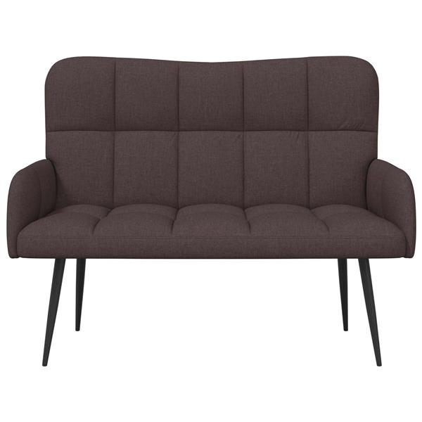 Grote foto vidaxl twee persoons sofa donkerbruin 115 x 61 x 87 cm stof huis en inrichting bankstellen