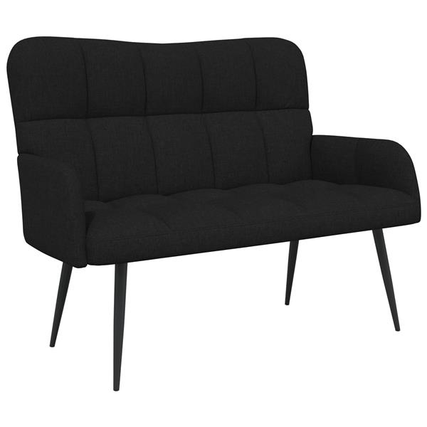 Grote foto vidaxl twee persoons sofa zwart 115 x 61 x 87 cm stof huis en inrichting bankstellen