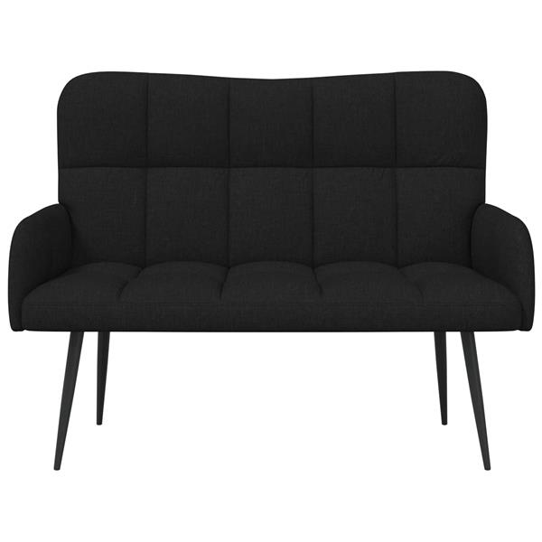 Grote foto vidaxl twee persoons sofa zwart 115 x 61 x 87 cm stof huis en inrichting bankstellen