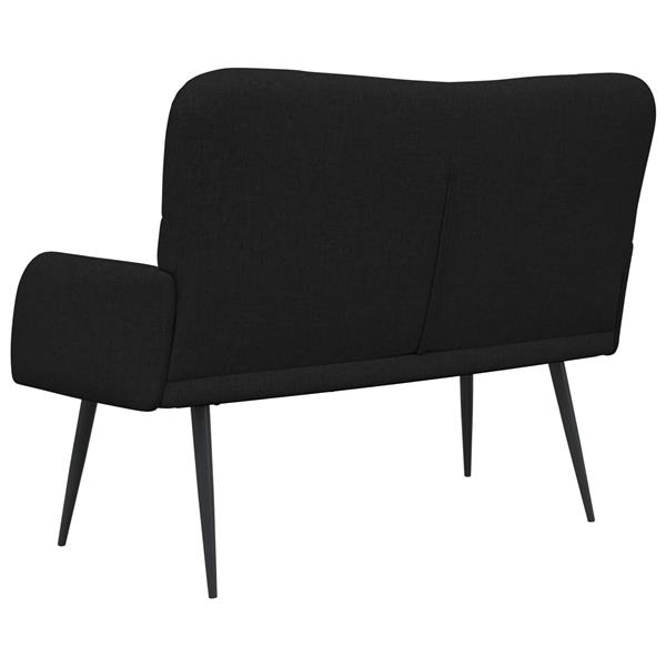 Grote foto vidaxl twee persoons sofa zwart 115 x 61 x 87 cm stof huis en inrichting bankstellen