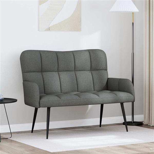 Grote foto vidaxl twee persoons sofa donkergrijs 115 x 61 x 87 cm stof huis en inrichting bankstellen