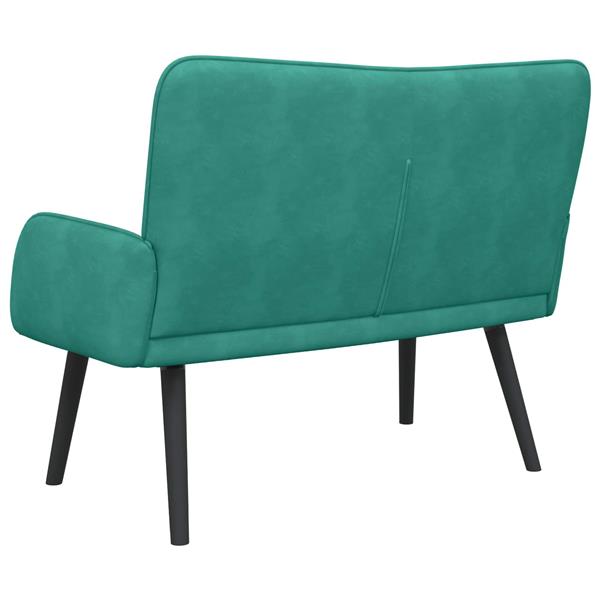 Grote foto vidaxl twee persoons sofa turquoise 115 x 61 x 87 cm fluweel huis en inrichting bankstellen
