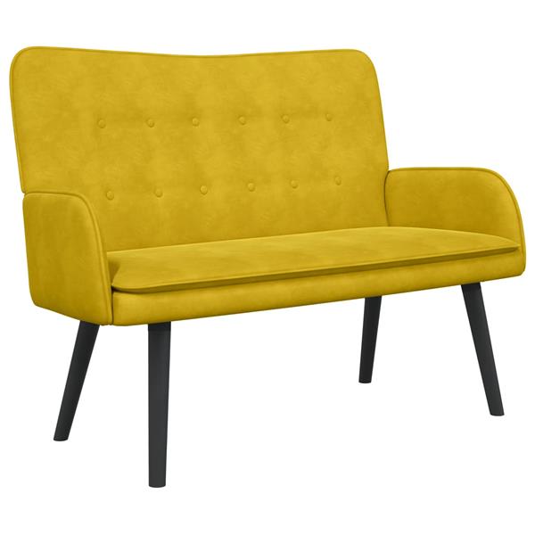 Grote foto vidaxl twee persoons sofa geel 115 x 61 x 87 cm fluweel huis en inrichting bankstellen