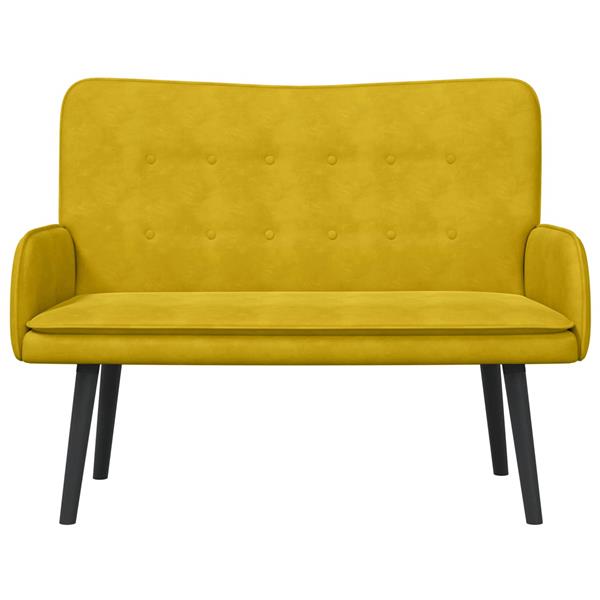 Grote foto vidaxl twee persoons sofa geel 115 x 61 x 87 cm fluweel huis en inrichting bankstellen