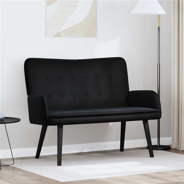 Grote foto vidaxl twee persoons sofa zwart 115 x 61 x 87 cm fluweel huis en inrichting bankstellen