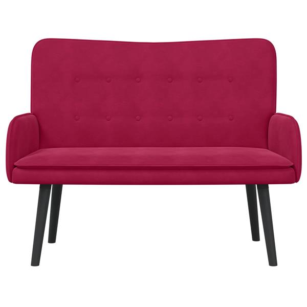 Grote foto vidaxl 2 zits sofa wijnrood 115 x 61 x 87 cm fluweel v huis en inrichting bankstellen