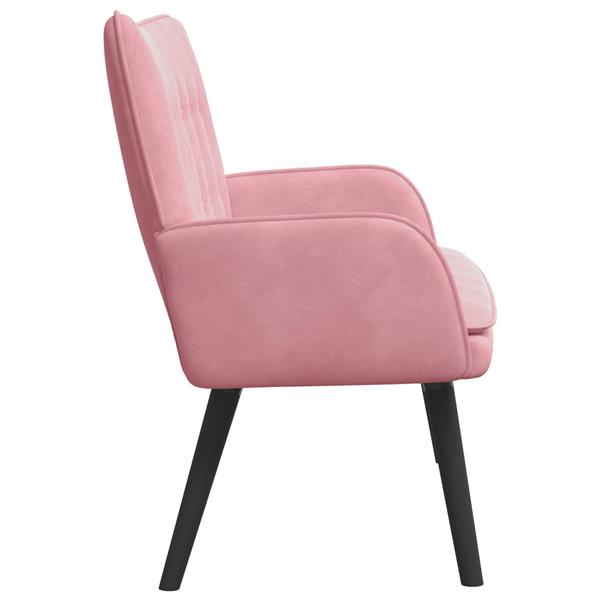 Grote foto vidaxl twee persoons sofa roze 115 x 61 x 87 cm fluweel huis en inrichting bankstellen