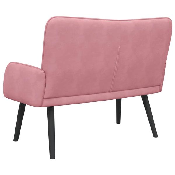 Grote foto vidaxl twee persoons sofa roze 115 x 61 x 87 cm fluweel huis en inrichting bankstellen