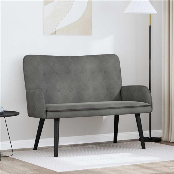 Grote foto vidaxl twee persoons sofa donkergrijs 115 x 61 x 87 cm fluweel huis en inrichting bankstellen
