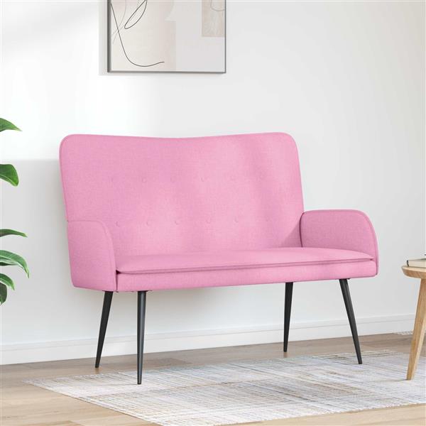 Grote foto vidaxl 2 zits sofa roze 115 x 61 x 87 cm stof huis en inrichting bankstellen