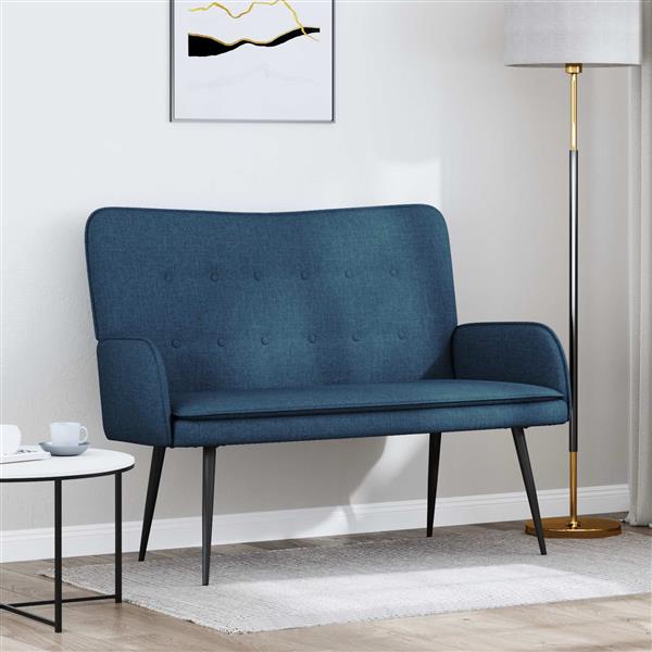 Grote foto vidaxl 2 zits sofa blauw 115 x 61 x 87 cm stof huis en inrichting bankstellen