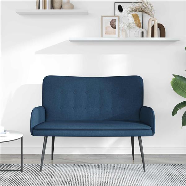 Grote foto vidaxl 2 zits sofa blauw 115 x 61 x 87 cm stof huis en inrichting bankstellen