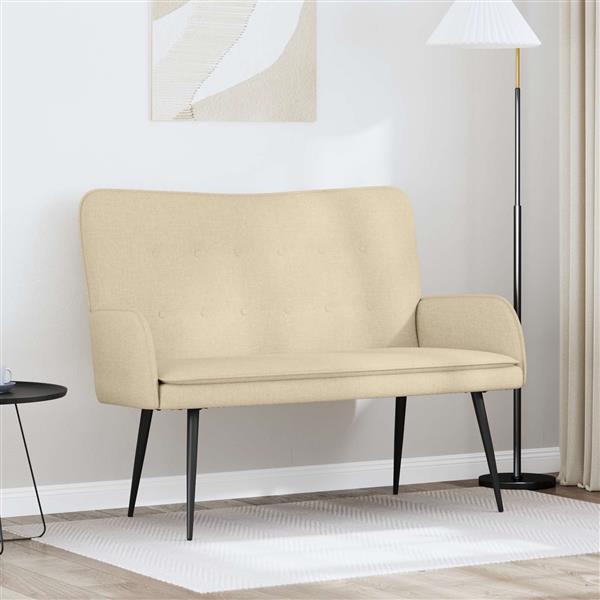 Grote foto vidaxl 2 zits sofa cr me 115 x 61 x 87 cm stof huis en inrichting bankstellen