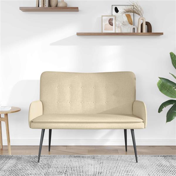 Grote foto vidaxl 2 zits sofa cr me 115 x 61 x 87 cm stof huis en inrichting bankstellen