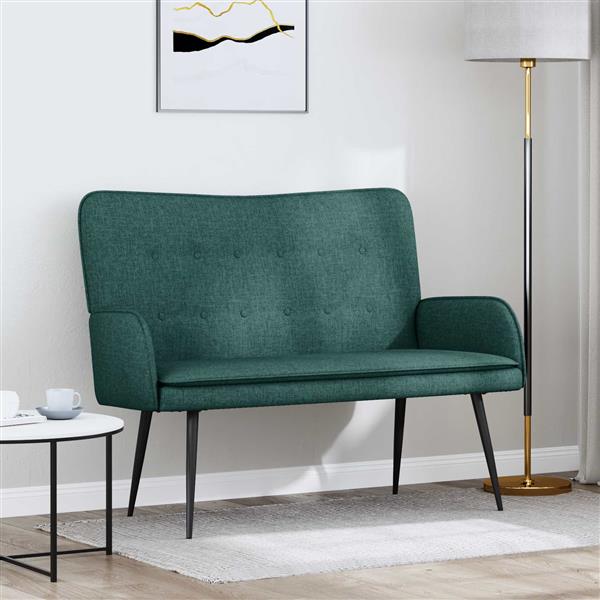 Grote foto vidaxl 2 zits sofa donkergroen 115 x 61 x 87 cm stof huis en inrichting bankstellen