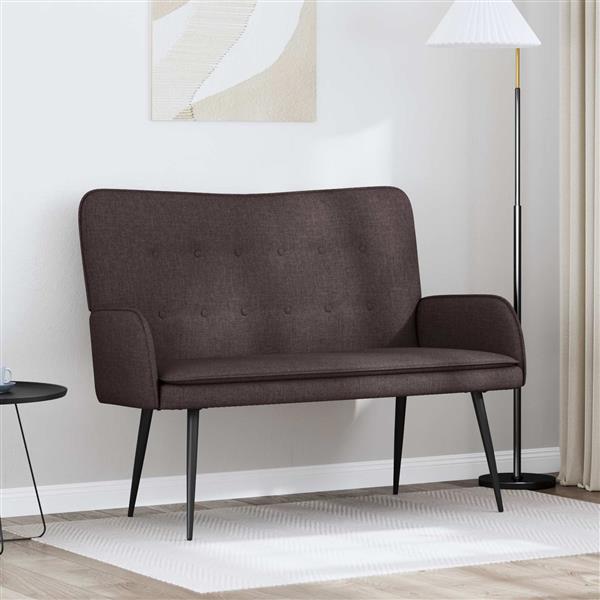 Grote foto vidaxl 2 zits sofa donkerbruin 115 x 61 x 87 cm stof huis en inrichting bankstellen