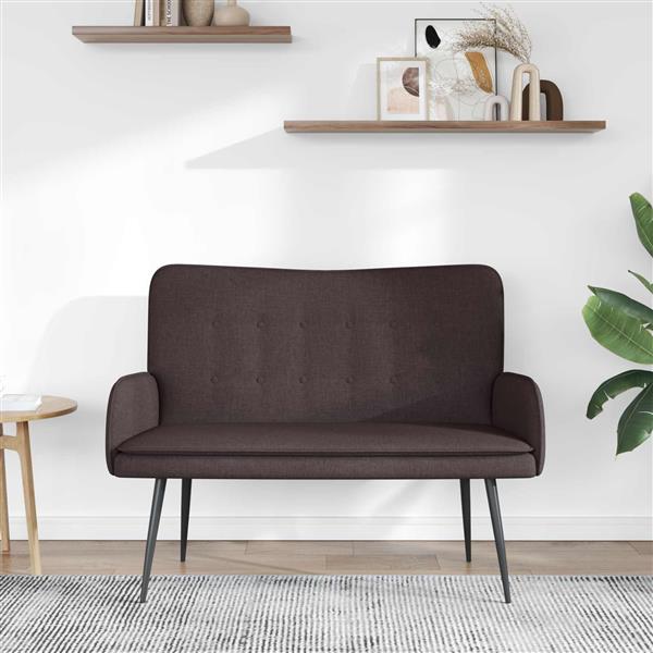 Grote foto vidaxl 2 zits sofa donkerbruin 115 x 61 x 87 cm stof huis en inrichting bankstellen