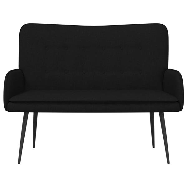 Grote foto vidaxl 2 zits sofa zwart 115 x 61 x 87 cm stof huis en inrichting bankstellen