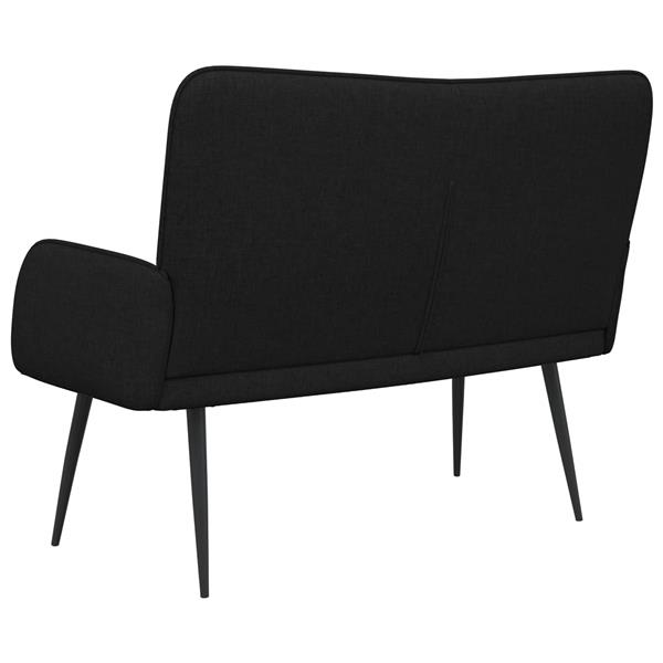 Grote foto vidaxl 2 zits sofa zwart 115 x 61 x 87 cm stof huis en inrichting bankstellen