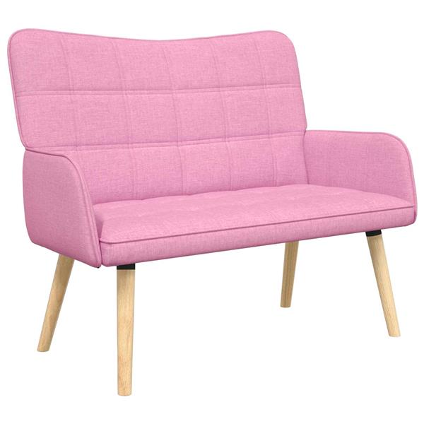 Grote foto vidaxl twee persoons sofa roze 115 x 61 x 87 cm stof huis en inrichting bankstellen