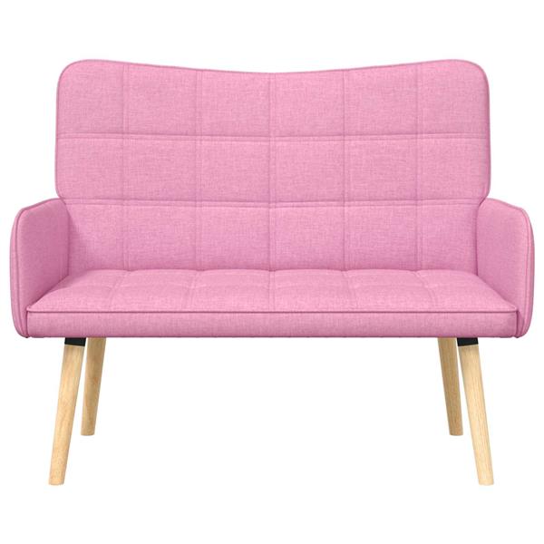 Grote foto vidaxl twee persoons sofa roze 115 x 61 x 87 cm stof huis en inrichting bankstellen
