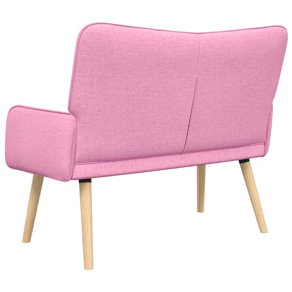 Grote foto vidaxl twee persoons sofa roze 115 x 61 x 87 cm stof huis en inrichting bankstellen