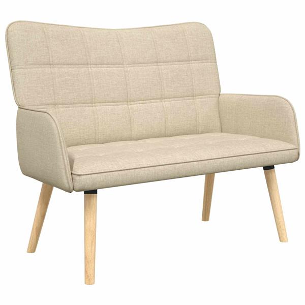 Grote foto vidaxl twee persoons sofa cr me 115 x 61 x 87 cm stof huis en inrichting bankstellen