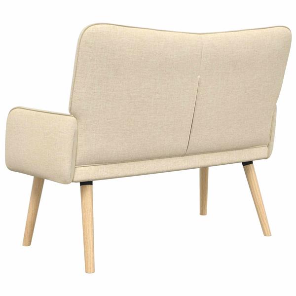 Grote foto vidaxl twee persoons sofa cr me 115 x 61 x 87 cm stof huis en inrichting bankstellen