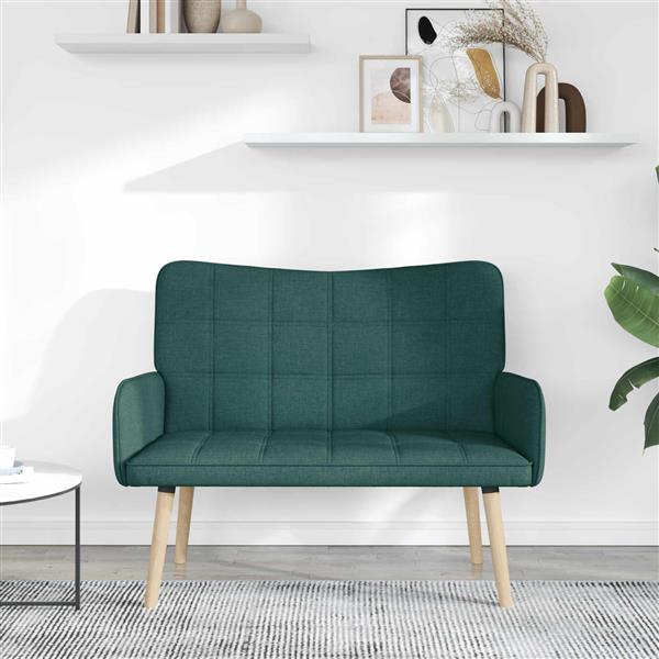 Grote foto vidaxl twee persoons sofa donkergroen 115 x 61 x 87 cm stof huis en inrichting bankstellen