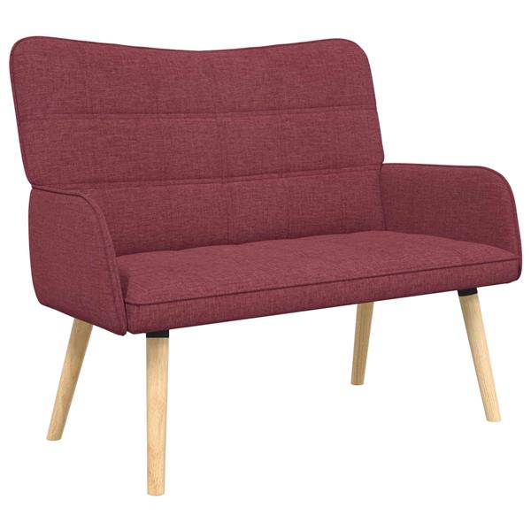 Grote foto vidaxl twee persoons sofa wijnrood 115 x 61 x 87 cm stof huis en inrichting bankstellen